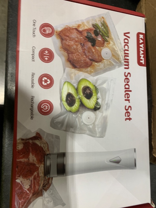 Photo 1 of Kayiant Vacuum Sealer Set (Vacuum Sealer Machine + 40 Bags) Powerful Handheld Vacuum Sealer with Visual Water Tank, Waterproof Compact Protable 10X Preservation & Fresh