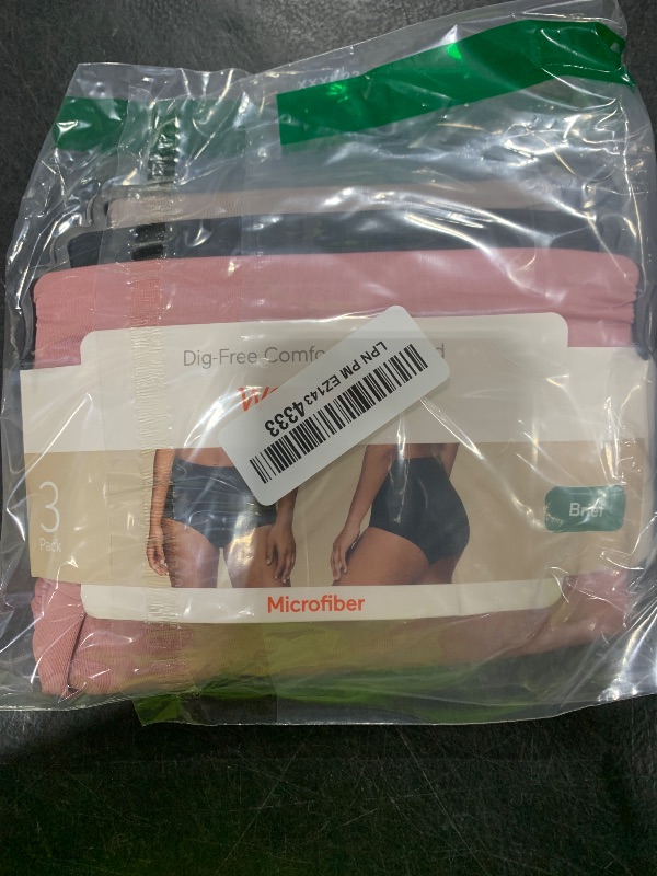 Photo 1 of Warner's Women's Blissful Benefits Dig-Free Microfiber Brief 3-Pack RS9043W, Sunset Blush/Mink/Black, 3X-Large