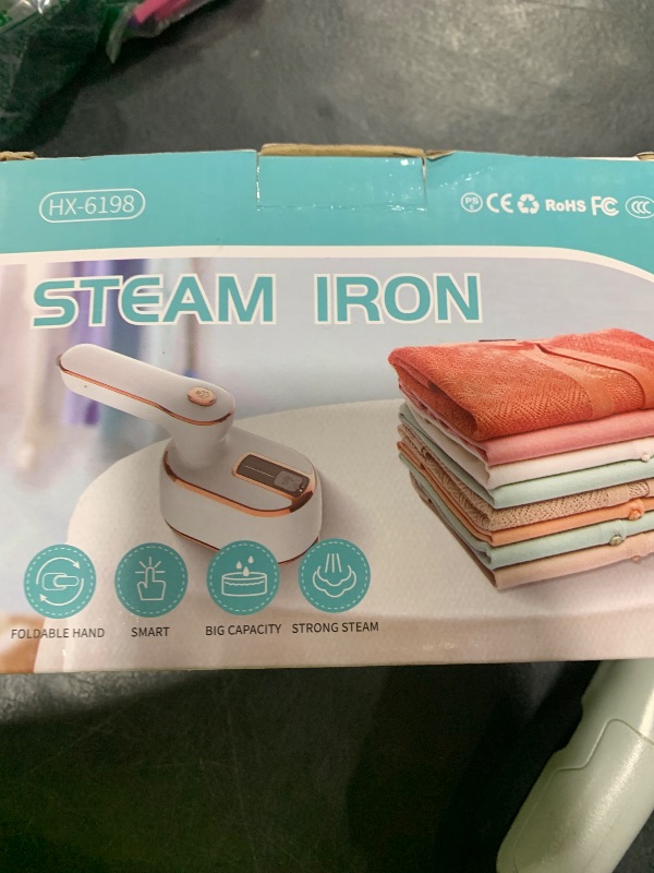 Photo 1 of Travel Steamer Iron for Clothes Mini - Portable Ironing Machine Travel Small Size Portable Steam Travel College Dorm Home Essentials Steamer for Clothes (Blue)