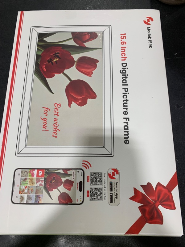 Photo 1 of 64GB 15.6" Frameo Digital Picture Frame WiFi, Large Electronic Photo Frames 1920 x 1080 IPS FHD Touch Screen, Send Photos from Your Phone from Anywhere, Best Gifts for Parents and Grandparents