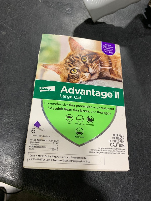 Photo 1 of Advantage II Large Cat Vet-Recommended Flea Treatment & Prevention | Cats Over 9 lbs. | 6-Month Supply