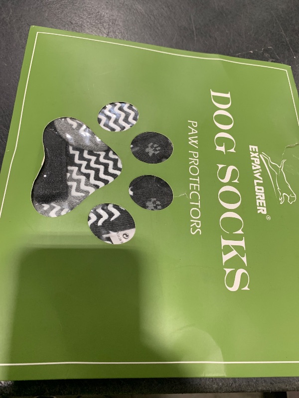 Photo 1 of EXPAWLORER 6Pcs Anti Slip Dog Socks to Prevent Licking Paws, Dog Shoes for Hot Pavement, Double Sides Dog Boots & Paw Protectors Booties for Hardwood Floors with Grippers Small Medium Large Senior Dog