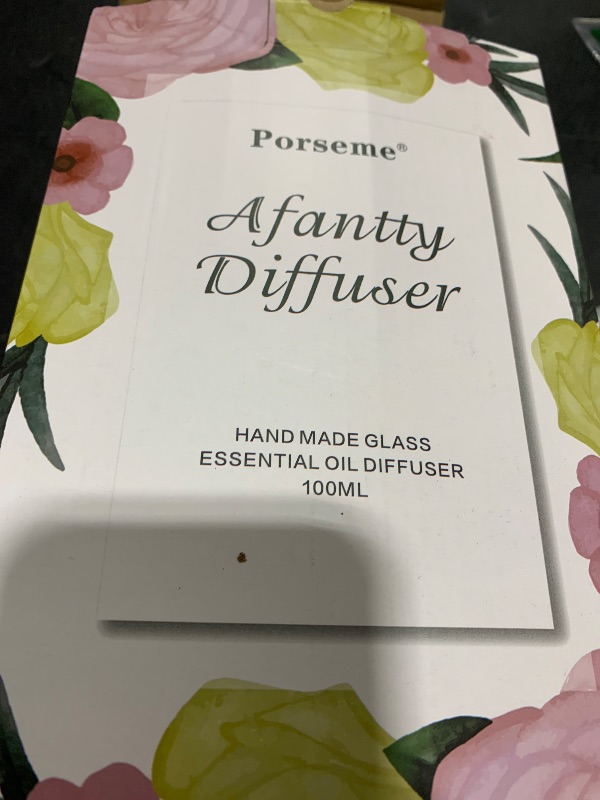 Photo 1 of Porseme Essential Oil Diffuser Glass Aromatherapy Ultrasonic Humidifier, Air Refresh Auto Shut-Off, Timer Setting, BPA Free for Home Hotel Yoga Leisure SPA Gift 150ml Last 6H