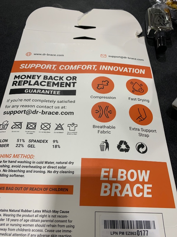 Photo 1 of DR. BRACE® Elite Elbow Brace Support, Breathable Elbow Compression Sleeve with Gel Pad for Golfer's, Tennis Elbow & Tendonitis Treatment & Pain Relief 2024 (Black-Blue, Medium)