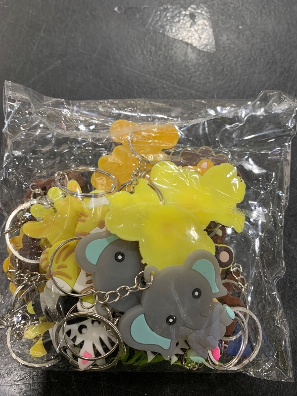 Photo 1 of adive 24 Pcs Jungle Animal Keychains Safari Party Favors Birthday Decorations Cute Animal Ornament Pendant for Christmas Boy Girl Gift Reward Goodie Bag Fillers Baby Shower Supplies