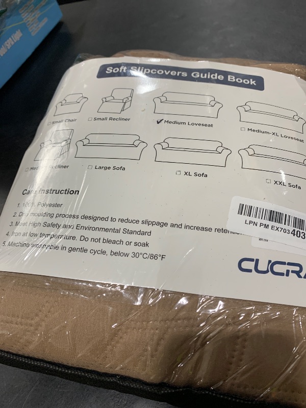 Photo 1 of CUCRAF Non Slip Quilted Sofa Cover, Water Resistant Slipcover Furniture Protector for 2 Cushion Sofa Pet Friendly, Washable Couch Cover with Adjustable Elastic Straps (Medium Loveseat, Light Khaki)