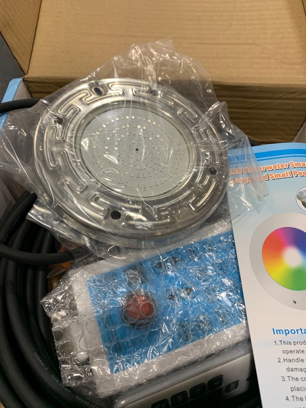 Photo 1 of Awanhe Inground Pool Light, 20W LED with Controller, Remote and APP Control, Color Changing Underwater Swimming Pool Light with 50 Foot Cord