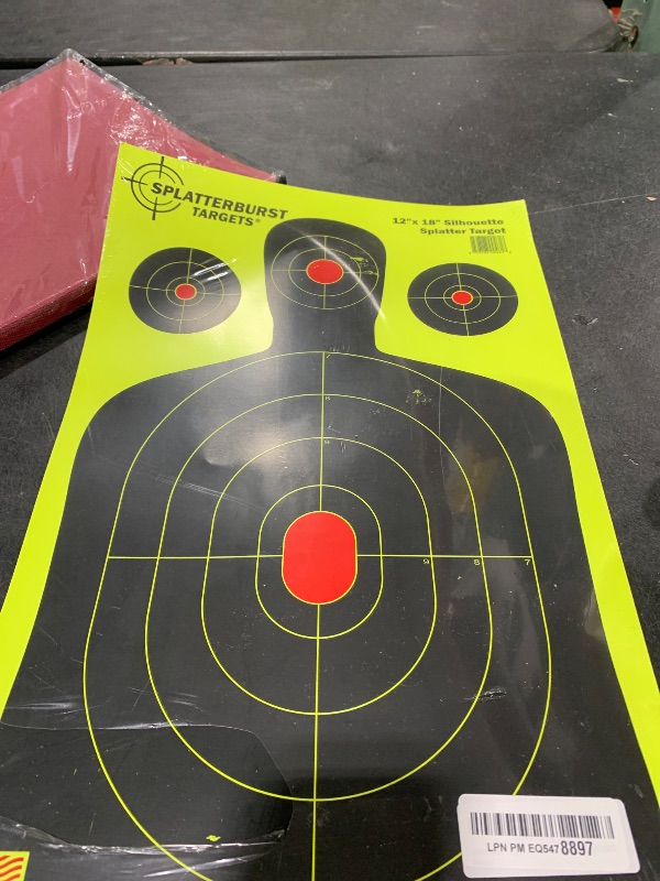 Photo 1 of Splatterburst Targets - 12 x18 inch - Silhouette Splatter Target - Easily See Your Shots Burst Bright Fluorescent Yellow Upon Impact - Made in USA (25 Pack)