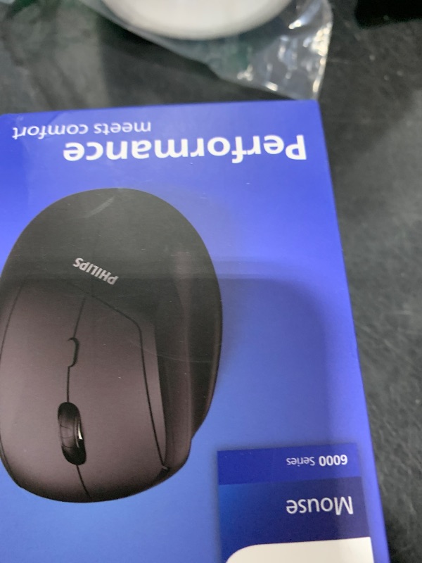 Photo 1 of PHILIPS Ergonomic Mouse - Vertical Mouse with 800/1200/1600 Adjustable DPI, 6 Silent Buttons, Auto Power Saving,Light Weight,2.4GHz Wireless Mouse for Laptop,Desktop, PC-SPK7628 Black