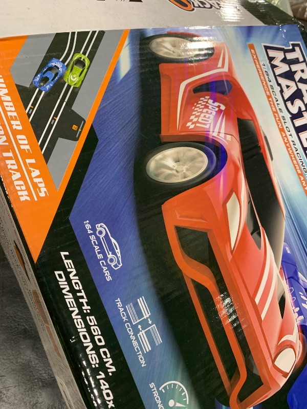 Photo 1 of Slot-Car-Race-Track-Sets for Boys Kids, Battery or Electric Race Car Track with 4 High-Speed Slot Cars, Dual Racing Game 2 Hand Controllers Circular Overpass Track, Toys Gifts for 6-8 8-12 Boys Girls