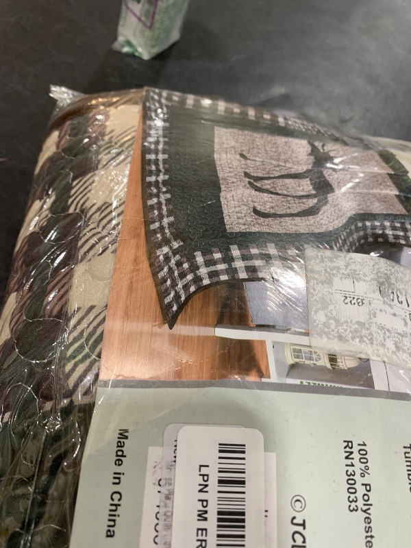 Photo 1 of BestGiftEver Quilt Throw Blanket with Unique Moose Plaid Print Design, Lighweight Quilted Lap Blanket for All Season, 1-Piece Rustic Quilt for Cabin and Lodge Style