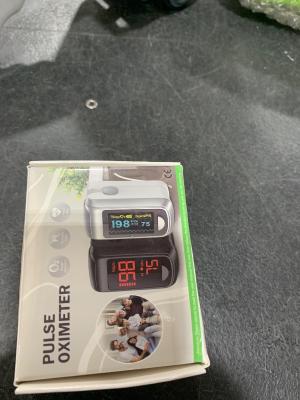Photo 1 of Fingertip Pulse Oximeter Blood Oxygen Monitor Pulse Ox, Heart Rate and Fast Spo2 Reading Oxygen Meter with OLED Screen Included Batteries and Lanyard