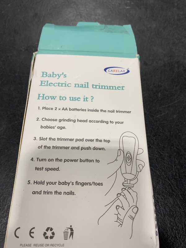 Photo 1 of Baby Nail Trimmer File with Light Safe Electric Nail Clippers Kit for Newborn Infant Toddler Kids Toes and Fingernails Care, Polish and Trim Battery Operated (AA)