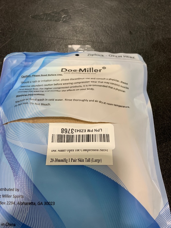 Photo 1 of Doc Miller Open Toe Compression Socks, 20-30 mmHg, Toeless, Support Circulation, Shin Splints, Calf Recovery, Post Op, Knee High, Medical Grade, Nude/Skin Socks, Large Size for Tall Men & Women, Pair