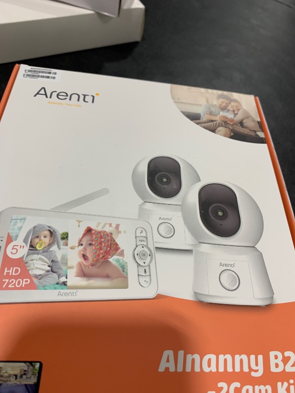 Photo 1 of ARENTI Baby Monitor 2 Cameras, Smart Baby Camera with 5-Inch Wireless Display, Super Night Vision, Temperature Sensor, Sound Detection, Auto Motion Tracking, 2-Way Audio, VOX Mode(B2 Set)