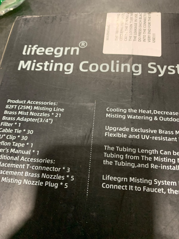 Photo 1 of lifeegrn Misting Cooling System, Outdoor Misting System for Patio, 82 FT Misting Line+21 Mist Nozzles+3/4" Brass Adapter,Outdoor Mister System for Patio Garden Trampoline Greenhouse