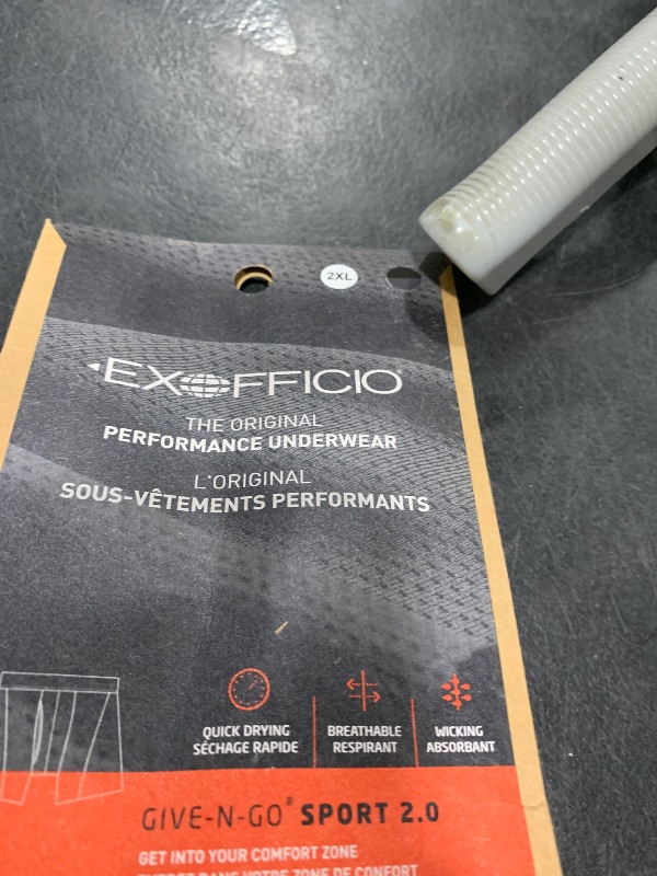 Photo 1 of ExOfficio Give-N-Go Sport 2.0 Boxer Brief-Cool and Breathable Underwear for Active Men, Steel Onyx/Black, 2XL