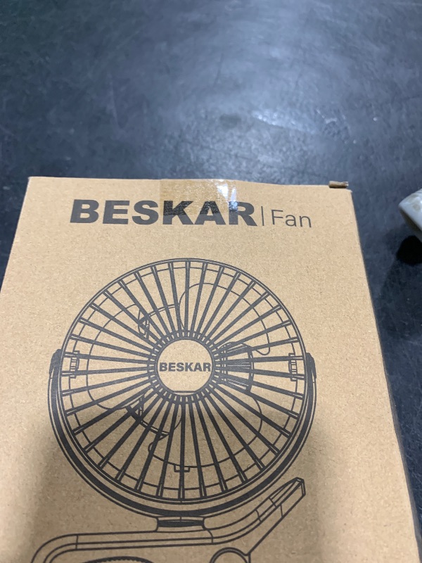 Photo 1 of BESKAR USB Clip on Fan, Portable Small Fan with Cord Powered, 3 Speeds Strong Airflow, with Sturdy Clamp, Quiet Personal Desk Fan