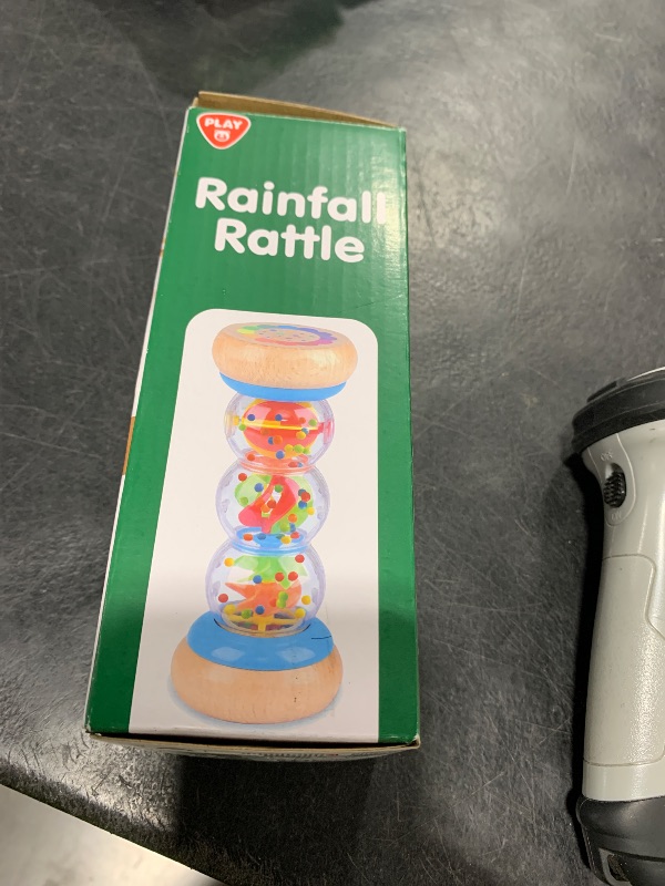 Photo 1 of PLAY Rainmaker - 7 inch Wooden Rainbow Rain Stick Montessori Toys for Babies 6-12 Months, Baby Rattle Shaker Sensory Developmental Toy, Raindrops Musical Instrument