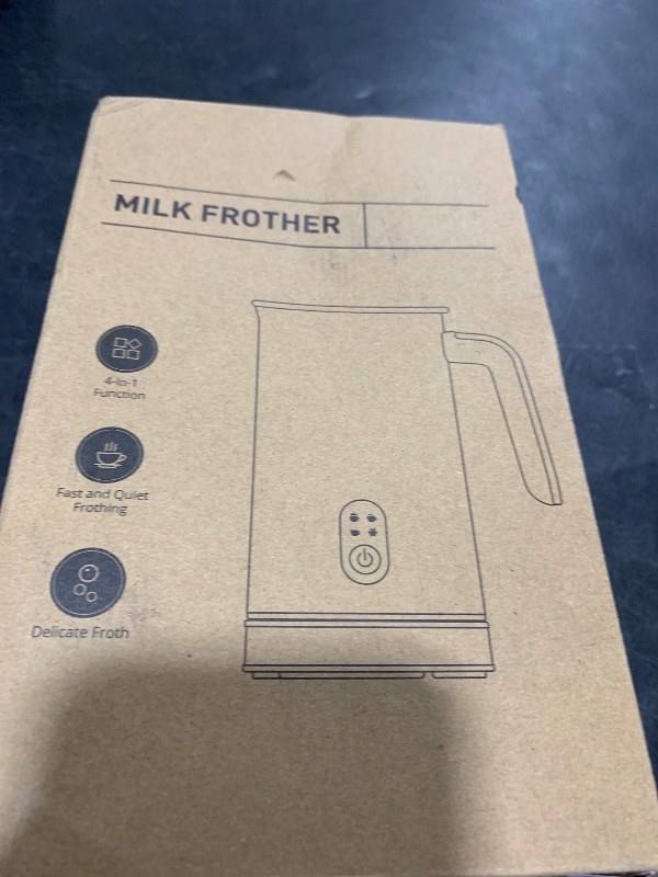 Photo 1 of Ovetedot Milk Frother, 4-in-1 Milk Frother and Steamer, 13.5oz/400ml Automatic Hot and Cold Foam Maker and Milk Warmer, Electric Frother for Coffee, Latte, Cappuccino, Macchiato, Matcha(Black)
