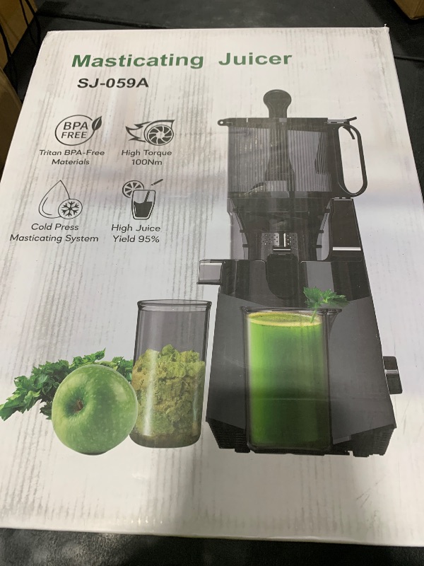 Photo 1 of Cold Press Juicer, 5.3" Extra Large Feed Chute Fit Whole Fruits & Vegetables, 350W Slow Masticating Juicer Machines, Easy to Clean, High Juice Yield?Grey?
