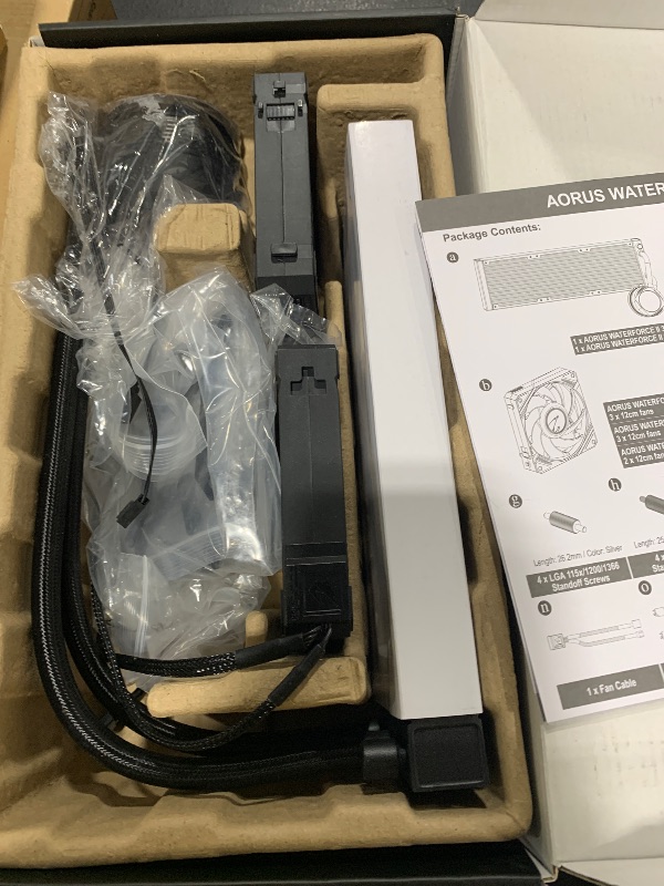 Photo 1 of AORUS WATERFORCE II 240 Liquid CPU Cooler, 240mm Radiator with 2X 120mm Low Noise ARGB Fans, Compatible with Intel LGA1851, LGA1700, and AMD AM5 (GP-AORUS WATERFORCE II 240)