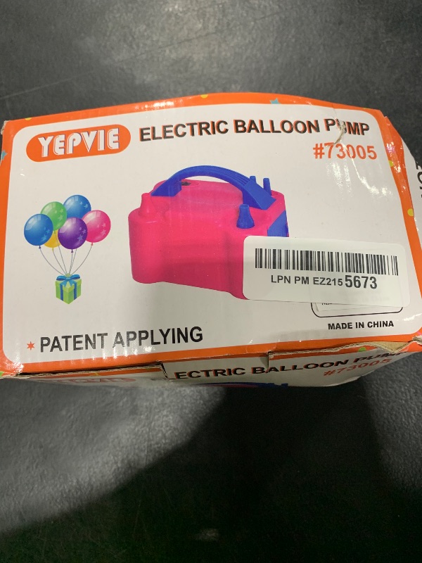 Photo 1 of YEPVIE Electric Balloon Pump, Portable 2 Modes Balloon Blower Machine with 14 Balloon Arch Kits, Air Pump for Balloon, Ballon Inflator for Party Decoration