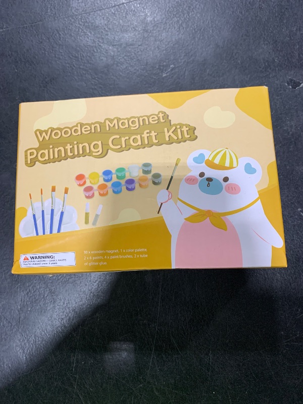 Photo 1 of Glintoper 30 Wooden Magnet Painting Craft Kit, Paint Your Own Easter Art and Craft Supplies, Basket Stuffers Party Favors for Boys Girls, Classroom Prize Goodie Bag Gifts for Kids 4-8