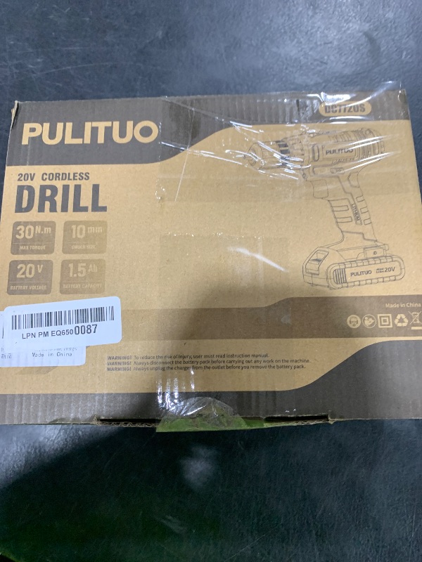 Photo 1 of PULITUO 20V Cordless Drill/Driver, 2 Batteries Electric Screwdriver, 30Nm Power Drill Driver, 21+1 Torque, 2 Speed, 3/8"Keyless Chuck, power Drill with LED Light, Drill Driver Kit for Home (Orange)