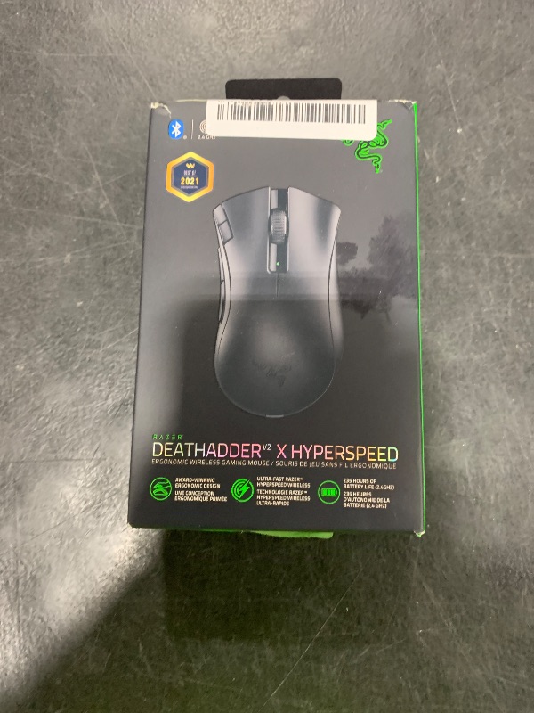 Photo 1 of Razer DeathAdder V2 X HyperSpeed: Award-Winning Ergonomic Design - Ultra-Fast Wireless - 235hr Battery Life - 7 Programmable Buttons - Gen 2 Mechanical Switches - 5G 14K DPI Optical Sensor