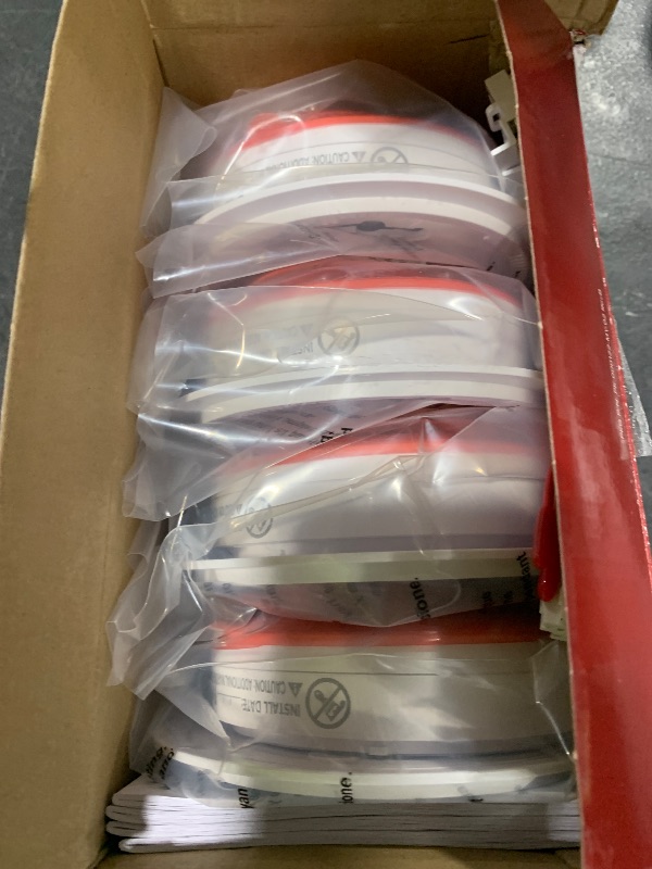 Photo 1 of Kidde Hardwired Smoke Detector, 10-Year Battery Backup, Interconnectable, LED Warning Light Indicators, 4 Pack