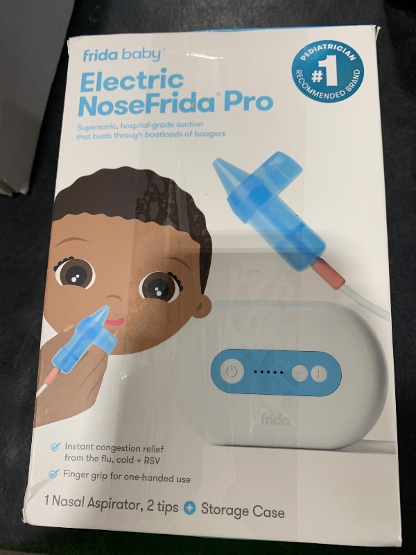 Photo 1 of Frida Baby Electric NoseFrida Pro Nasal Aspirator for Baby, Hospital Grade Suction, Nose Sucker for Baby & Toddler, Nasal Aspirator for Congestion Relief, 5 Suction Levels, 2 Tips, Cordless with Case