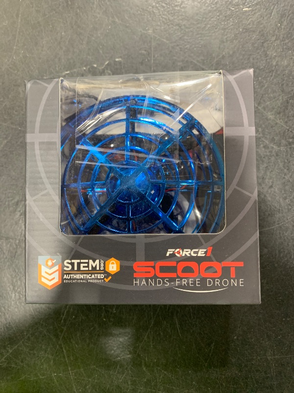 Photo 1 of Force1 Scoot Hand Operated Drone for Kids or Adults - Hands Free Motion Sensor Mini Drones, Easy LED Indoor Rechargeable UFO Toy Flying Orb Ball Drone Toys for Boys and Girls (Blue)