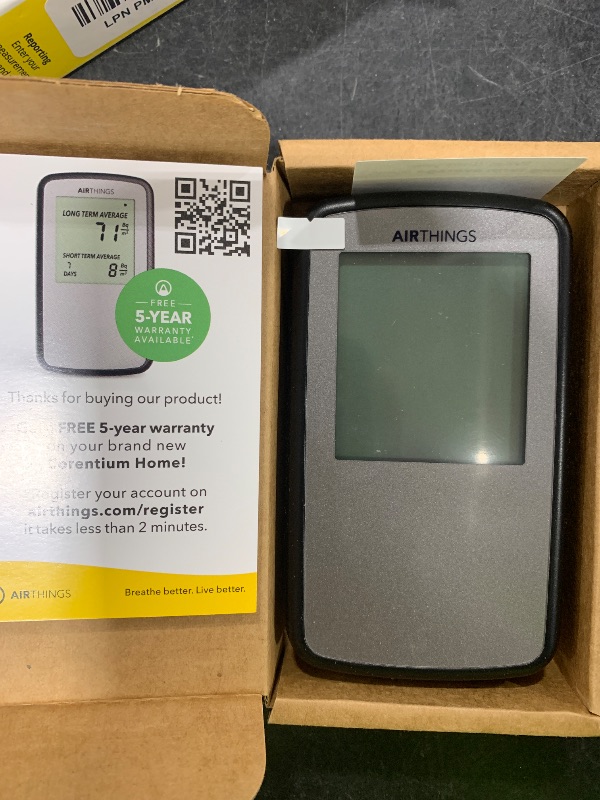 Photo 1 of Airthings Corentium Home Radon Detector 223 Portable, Lightweight, Easy-to-Use, (3) AAA Battery Operated, USA Version, pCi/L