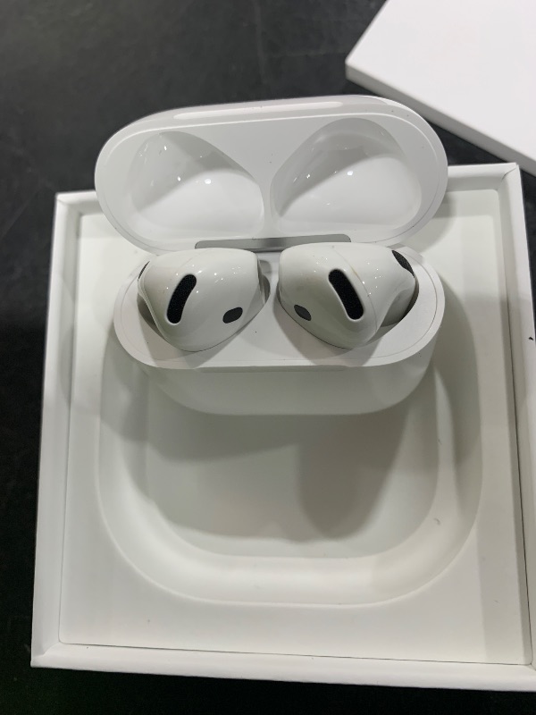 Photo 1 of Apple AirPods 4 Wireless Earbuds, Bluetooth Headphones, with Active Noise Cancellation, Adaptive Audio, Transparency Mode, Personalized Spatial Audio, USB-C Charging Case, Wireless Charging, H2 Chip