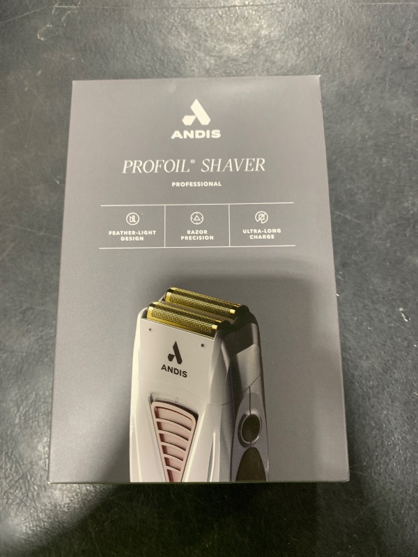 Photo 1 of Andis TS-1 17235 Pro Foil Lithium Titanium Foil Shaver, Cord/Cordless, Smooth Shaving Cordless Shaver with Charger, Gray