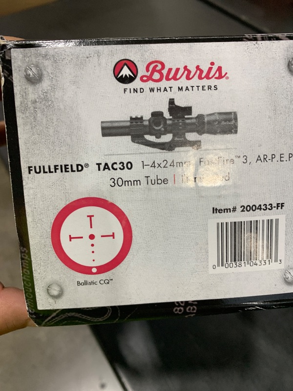 Photo 1 of Burris 200433-FF Fullfield TAC30 1-4 x 24 with Fastfire III Scope (Black)