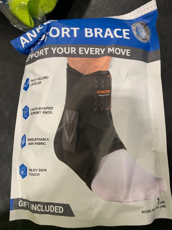 Photo 1 of WHCOOL Slim-Fit Ankle Brace for Sprained Ankle, Quick Lace Up Ankle Support for Women Men With 2 Auto-Shaped Pads, Air Fabric Cool Ankle Stabilizer for Injury Recover, Running,Sports, M(12”-13”)