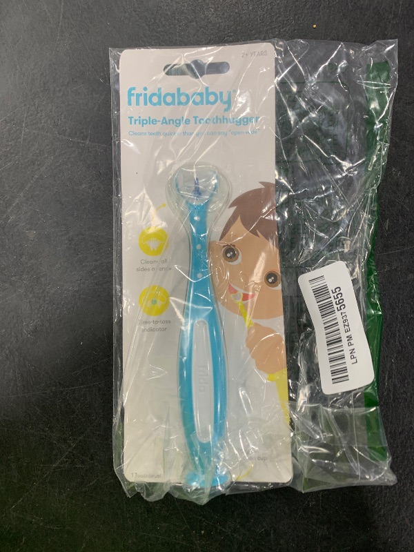 Photo 1 of Frida Baby Triple-Angle Toothhugger Training Toddler Toothbrush | Toddler Toothbrush 2 Years and Up, Cleans All Sides at Once | Blue