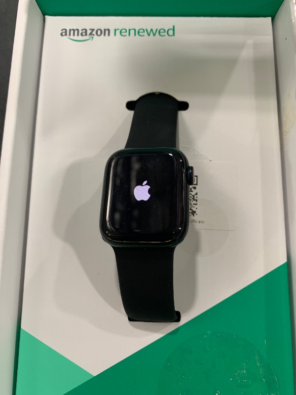 Photo 1 of Apple Watch Series 9 [GPS + Cellular 41mm] Midnight Aluminum Case with Midnight Sport Band S/M (Renewed Premium)