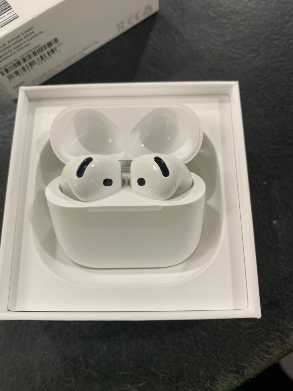 Photo 1 of Apple AirPods 4 Wireless Earbuds, Bluetooth Headphones, with Active Noise Cancellation, Adaptive Audio, Transparency Mode, Personalized Spatial Audio, USB-C Charging Case, Wireless Charging, H2 Chip