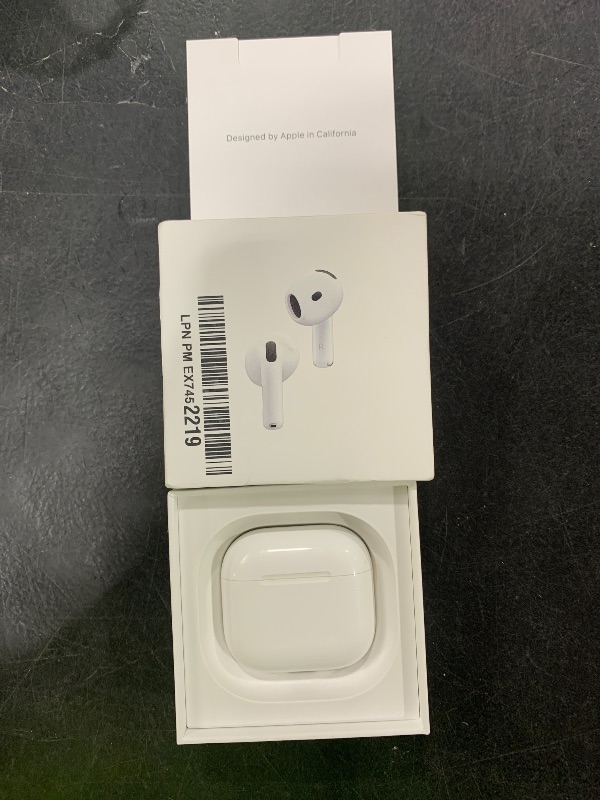 Photo 1 of Apple AirPods 4 Wireless Earbuds, Bluetooth Headphones, with Active Noise Cancellation, Adaptive Audio, Transparency Mode, Personalized Spatial Audio, USB-C Charging Case, Wireless Charging, H2 Chip