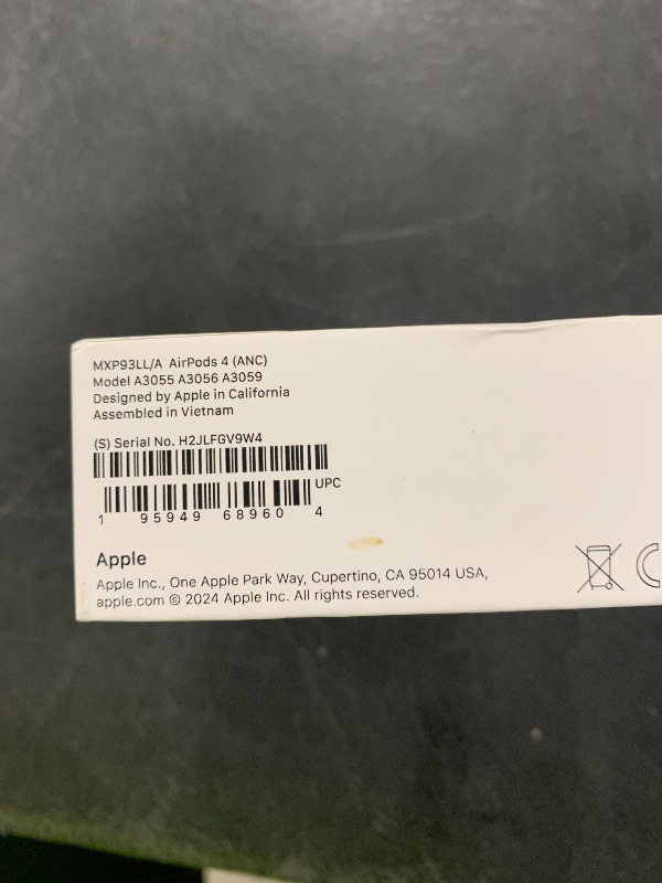 Photo 1 of Apple AirPods 4 Wireless Earbuds, Bluetooth Headphones, with Active Noise Cancellation, Adaptive Audio, Transparency Mode, Personalized Spatial Audio, USB-C Charging Case, Wireless Charging, H2 Chip