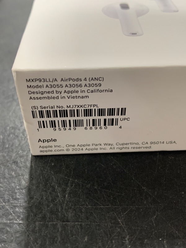 Photo 1 of Apple AirPods 4 Wireless Earbuds, Bluetooth Headphones, with Active Noise Cancellation, Adaptive Audio, Transparency Mode, Personalized Spatial Audio, USB-C Charging Case, Wireless Charging, H2 Chip