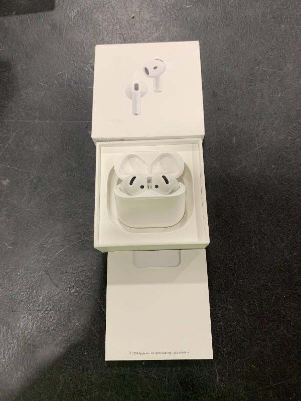 Photo 1 of Apple AirPods 4 Wireless Earbuds, Bluetooth Headphones, with Active Noise Cancellation, Adaptive Audio, Transparency Mode, Personalized Spatial Audio, USB-C Charging Case, Wireless Charging, H2 Chip