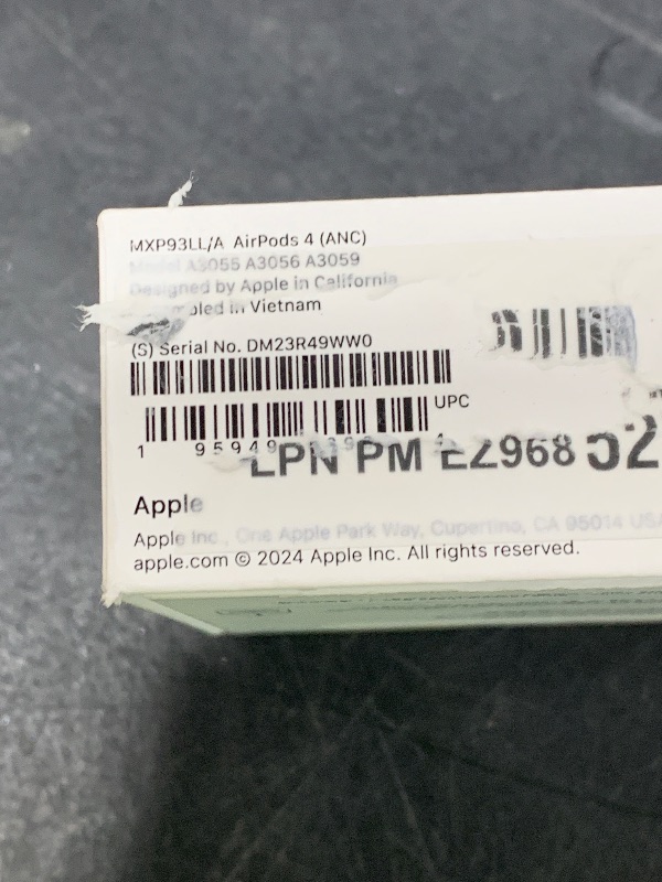 Photo 1 of Apple AirPods 4 Wireless Earbuds, Bluetooth Headphones, with Active Noise Cancellation, Adaptive Audio, Transparency Mode, Personalized Spatial Audio, USB-C Charging Case, Wireless Charging, H2 Chip