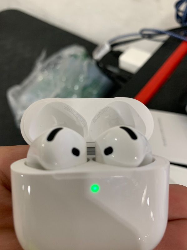 Photo 1 of Apple AirPods 4 Wireless Earbuds, Bluetooth Headphones, with Active Noise Cancellation, Adaptive Audio, Transparency Mode, Personalized Spatial Audio, USB-C Charging Case, Wireless Charging, H2 Chip