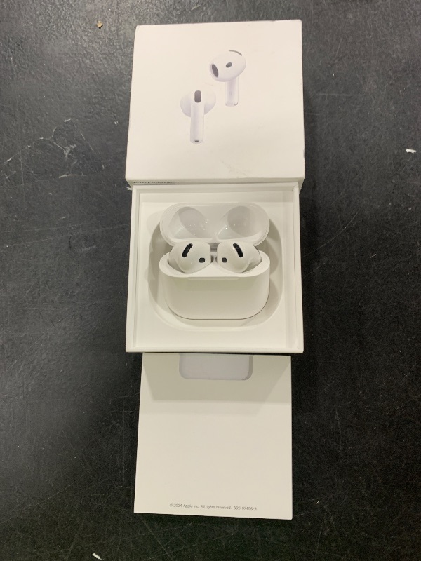 Photo 1 of Apple AirPods 4 Wireless Earbuds, Bluetooth Headphones, with Active Noise Cancellation, Adaptive Audio, Transparency Mode, Personalized Spatial Audio, USB-C Charging Case, Wireless Charging, H2 Chip