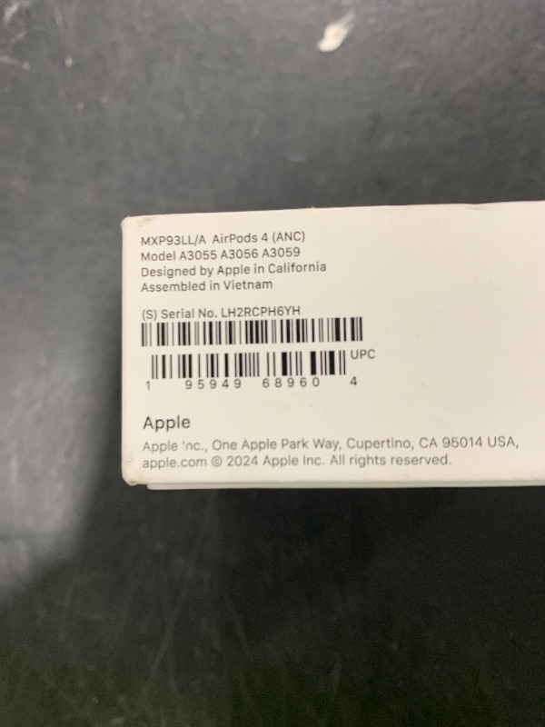 Photo 1 of Apple AirPods 4 Wireless Earbuds, Bluetooth Headphones, with Active Noise Cancellation, Adaptive Audio, Transparency Mode, Personalized Spatial Audio, USB-C Charging Case, Wireless Charging, H2 Chip