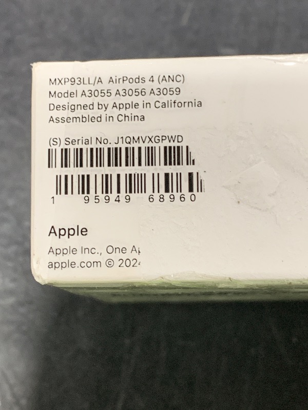 Photo 1 of Apple AirPods 4 Wireless Earbuds, Bluetooth Headphones, with Active Noise Cancellation, Adaptive Audio, Transparency Mode, Personalized Spatial Audio, USB-C Charging Case, Wireless Charging, H2 Chip